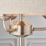 Highclere 3-Light Pendant – Brushed Chrome with Natural Linen Shade Highclere 3-Light Pendant – Brushed Chrome with Natural Linen Shade