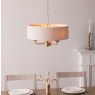 Highclere 3-Light Pendant – Vintage Brass with Natural Linen Shade Highclere 3-Light Pendant – Vintage Brass with Natural Linen Shade