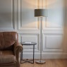 Highclere 3-Light Floor Lamp – Bright Nickel with Charcoal Shade Highclere 3-Light Floor Lamp – Bright Nickel with Charcoal Shade