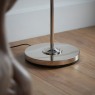 Highclere 3-Light Floor Lamp – Brushed Chrome & Natural Linen Shade Highclere 3-Light Floor Lamp – Brushed Chrome & Natural Linen Shade