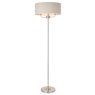 Highclere 3-Light Floor Lamp – Brushed Chrome & Natural Linen Shade Highclere 3-Light Floor Lamp – Brushed Chrome & Natural Linen Shade
