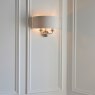 Highclere Wall Light in Chrome & Natural Highclere Wall Light in Chrome & Natural