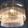 Marietta 3 Light Pendant – Antique Brass & Clear Glass Rods Marietta 3 Light Pendant – Antique Brass & Clear Glass Rods