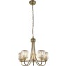 Berenice 5 Light Pendant Light Antique Brass and Faceted Glass Berenice 5 Light Pendant Light Antique Brass and Faceted Glass