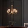 Berenice 5 Light Pendant Light Antique Brass and Faceted Glass Berenice 5 Light Pendant Light Antique Brass and Faceted Glass