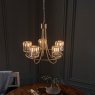 Berenice 5 Light Pendant Light Antique Brass and Faceted Glass Berenice 5 Light Pendant Light Antique Brass and Faceted Glass