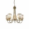 Berenice 5 Light Pendant Light Antique Brass and Faceted Glass