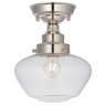 Camberley Ceiling Light Bright Nickel with Clear Glass