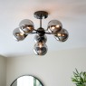 Oscar Ceiling Light Black with Smoked Glass Oscar Ceiling Light Black with Smoked Glass
