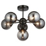 Oscar Ceiling Light Black with Smoked Glass