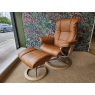Stressless Small Mayfair Chair & Stool Signature Base Stressless Small Mayfair Chair & Stool Signature Base