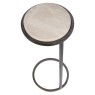 Iota Accent Table Grey Emperador Marble Aged Silver