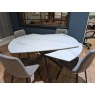 Busby, 140cm Extending Table with 4 x Path Grey Chairs Busby, 140cm Extending Table with 4 x Path Grey Chairs