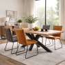Brockley 2.4m Oak Dining Table + 2 Grey and 2 Tan Sam Dining Chairs Brockley 2.4m Oak Dining Table + 2 Grey and 2 Tan Sam Dining Chairs