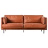 Wigmore Brown Leather 3 Seater Sofa