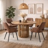 Voss Round Dining Table and 4 Ivorra Brown Dining Chairs Voss Round Dining Table and 4 Ivorra Brown Dining Chairs