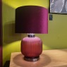 Purple frosted pleated glass table lamp 44.5cm