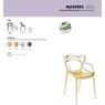 SET OF 4 KARTELL PHILIPPE STARCK 2XCOPPER/2XGOLD MASTERS CHAIRS SET OF 4 KARTELL PHILIPPE STARCK 2XCOPPER/2XGOLD MASTERS CHAIRS