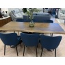 Burwell 2.0mtr Fixed Table & 6 Blue Whitny Velvet Chairs Burwell 2.0mtr Fixed Table & 6 Blue Whitny Velvet Chairs