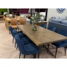 Burwell 2.0mtr Fixed Table & 6 Blue Whitny Velvet Chairs Burwell 2.0mtr Fixed Table & 6 Blue Whitny Velvet Chairs
