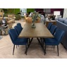 Burwell 2.0mtr Fixed Table & 6 Blue Whitny Velvet Chairs Burwell 2.0mtr Fixed Table & 6 Blue Whitny Velvet Chairs