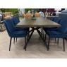 Burwell 2.0mtr Fixed Table & 6 Blue Whitny Velvet Chairs Burwell 2.0mtr Fixed Table & 6 Blue Whitny Velvet Chairs