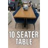 Quebec 2.40cm Table with Star Base + 8 Blue Velvet Whitney Chairs