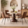 Sculpt Round Dining Table and 4 Hinks Dining Chairs (Brown) Sculpt Round Dining Table and 4 Hinks Dining Chairs (Brown)