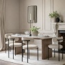 Marmo 200cm Dining Table + 4 Aveley Vanilla Dining Chairs