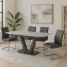 Tanaro 180 - 220cm Extending Table & 4 Dark Grey Contour Dining Chairs Tanaro 180 - 220cm Extending Table & 4 Dark Grey Contour Dining Chairs