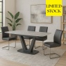 Tanaro 180 - 220cm Extending Table & 4 Dark Grey Contour Dining Chairs