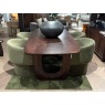 Arc Table & $ x Moss Green Holm Armchairs Arc Table & $ x Moss Green Holm Armchairs