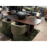 Arc Table & $ x Moss Green Holm Armchairs Arc Table & $ x Moss Green Holm Armchairs