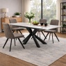 Francesco Dark Grey Extending Dining Table & 4 Light Grey Dallas Dining Chairs Francesco Dark Grey Extending Dining Table & 4 Light Grey Dallas Dining Chairs