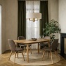Malin Dining Extending Oak Dining Table 160-200cm + 4 Dorcas Light Brown Dining Chairs