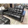 Viviana 3 Seater, Chair and Bench Stool in Black Leather