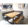 Halsey 140cm Extending Table, Corner Bench & Halsey Low Bench
