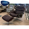 Ekornes Reno Cross Chair & Stool in Noblesse Ekornes Reno Cross Chair & Stool in Noblesse