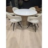 Raffi 120cm Round Dining Table with 4 x Jasmin Misty White Dining Chairs Raffi 120cm Round Dining Table with 4 x Jasmin Misty White Dining Chairs