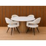 Raffi 120cm Round Dining Table with 4 x Jasmin Misty White Dining Chairs Raffi 120cm Round Dining Table with 4 x Jasmin Misty White Dining Chairs