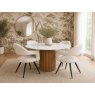 Raffi 120cm Round Dining Table with 4 x Jasmin Misty White Dining Chairs Raffi 120cm Round Dining Table with 4 x Jasmin Misty White Dining Chairs