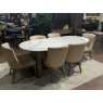 Marmo Marble Top Table + 6 Klevedon Boucle Chairs Marmo Marble Top Table + 6 Klevedon Boucle Chairs