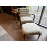Datsun Chair and Stool in Cream Sheepkin Fabric Datsun Chair and Stool in Cream Sheepkin Fabric