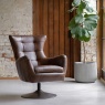 Gallery Direct Brown Leather Swivel Chair