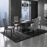 Keona Large Dining Table & 4 Grey Linen Dining Chairs