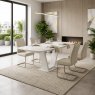 Tanaro 120cm Motion Dining Table (White) & 4 Contour Dining Chairs (Light Grey)