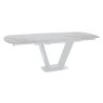 Tanaro 120cm Motion Dining Table (White) & 4 Contour Dining Chairs (Light Grey)
