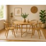 Craft Round Extending Dining Table & 4 Dining Chairs Natural Craft Round Extending Dining Table & 4 Dining Chairs Natural