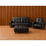 Viviana 3-seater, Single Chair and Footstool Set in Black leather Viviana 3-seater, Single Chair and Footstool Set in Black leather