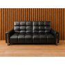 Viviana 3-seater, Single Chair and Footstool Set in Black leather Viviana 3-seater, Single Chair and Footstool Set in Black leather